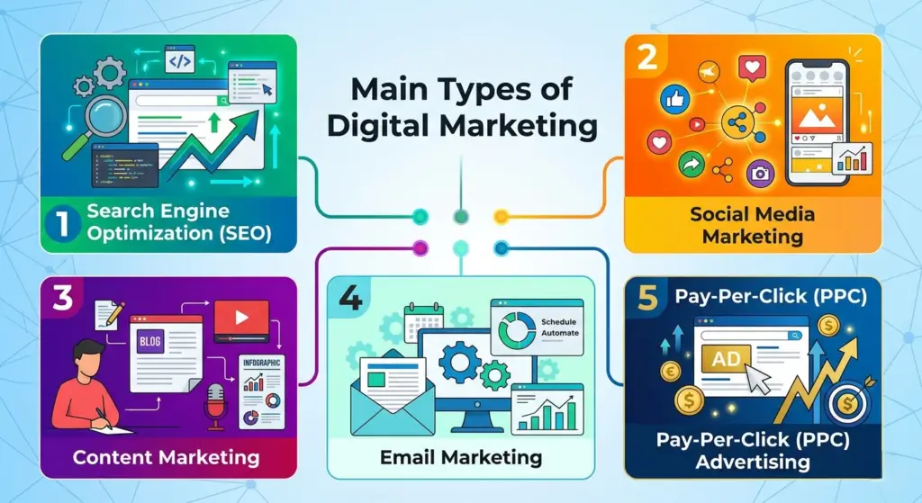 Main types of digital marketing