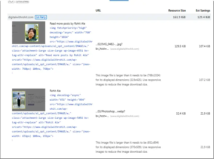 Image are not optimized.