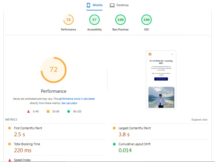 Core web vitals technical issue
